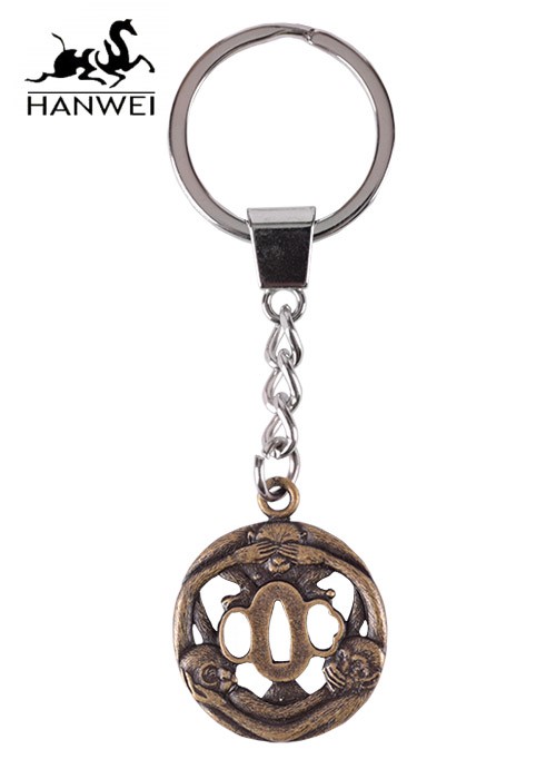 foto Three Monkeys Tsuba Keyring